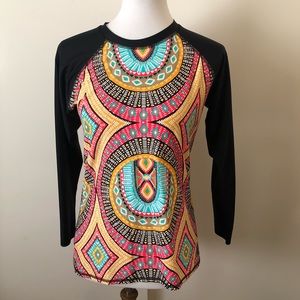 Body Glove Colorful Long Sleeve Shirt Sz L